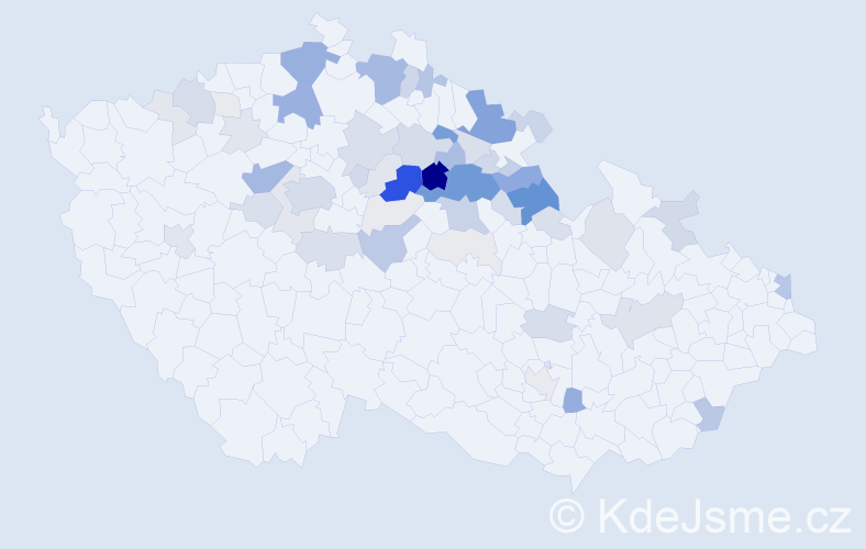 Příjmení: 'Kánský', počet výskytů 220 v celé ČR