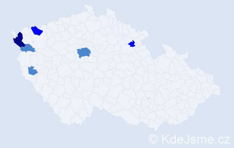 Příjmení: 'Kasenčák', počet výskytů 10 v celé ČR