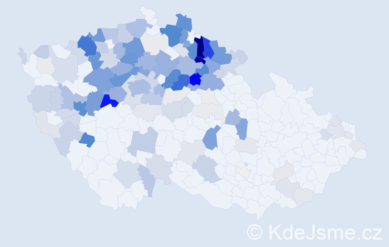 Příjmení: 'Trejbalová', počet výskytů 585 v celé ČR