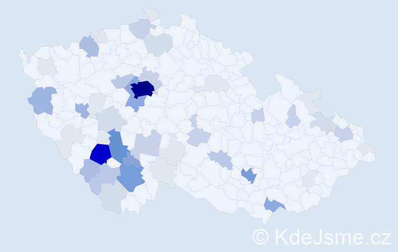 Příjmení: 'Komrska', počet výskytů 204 v celé ČR