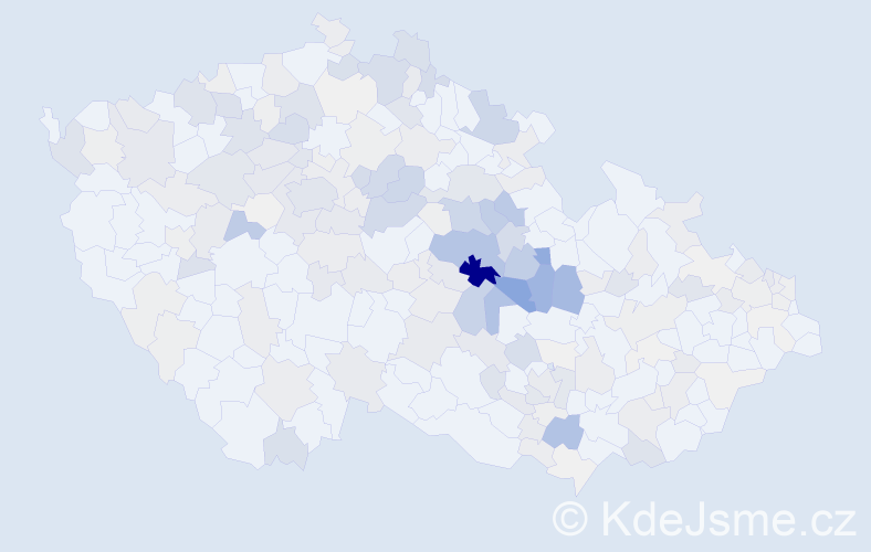 Příjmení: 'Kyncl', počet výskytů 802 v celé ČR