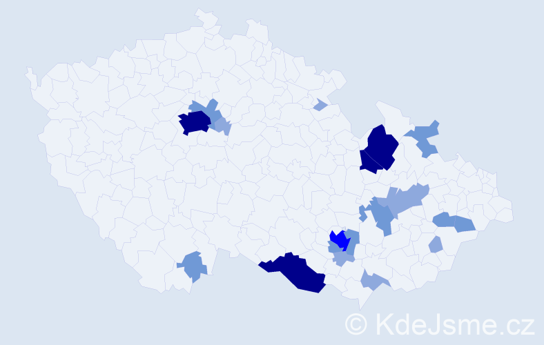 Příjmení: 'Korger', počet výskytů 48 v celé ČR