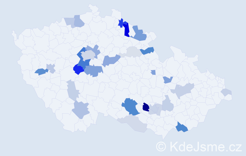 Příjmení: 'Korotvičková', počet výskytů 87 v celé ČR