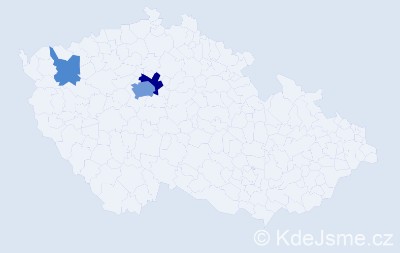Příjmení: 'Tubl', počet výskytů 9 v celé ČR