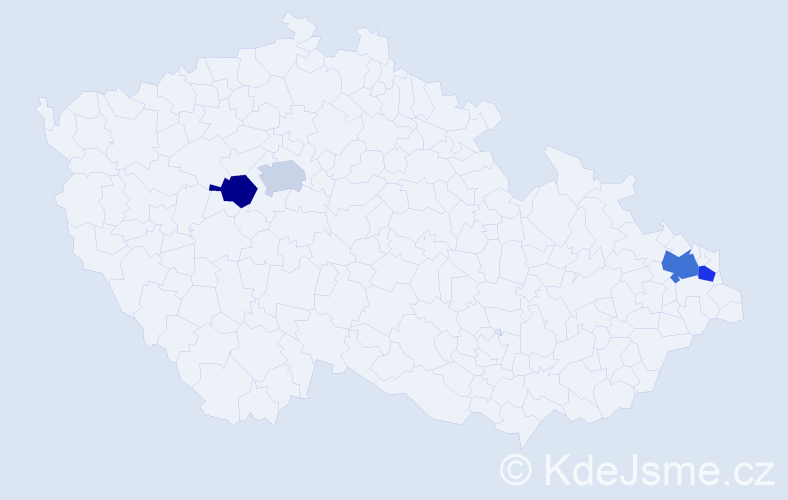 Příjmení: 'Vajčovec', počet výskytů 5 v celé ČR