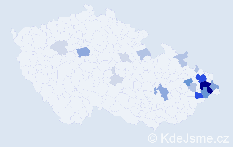 Příjmení: 'Plucnar', počet výskytů 73 v celé ČR