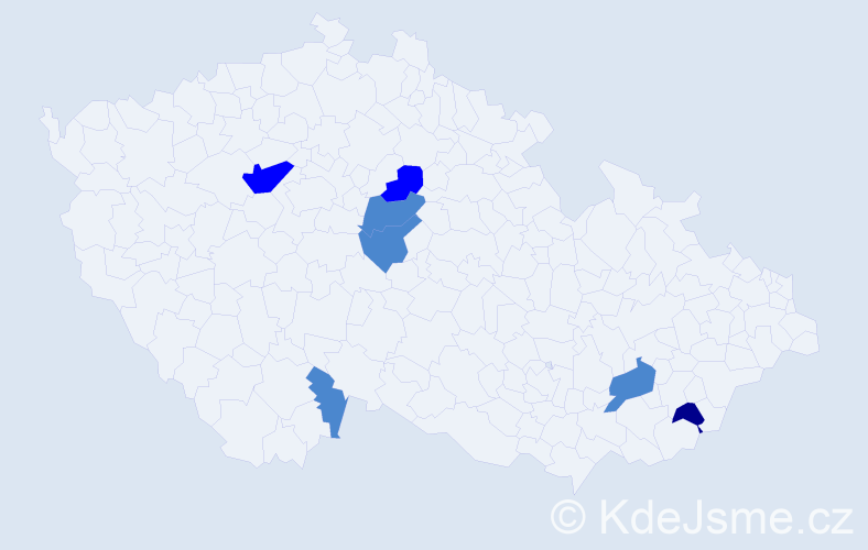 Příjmení: 'Klimák', počet výskytů 11 v celé ČR