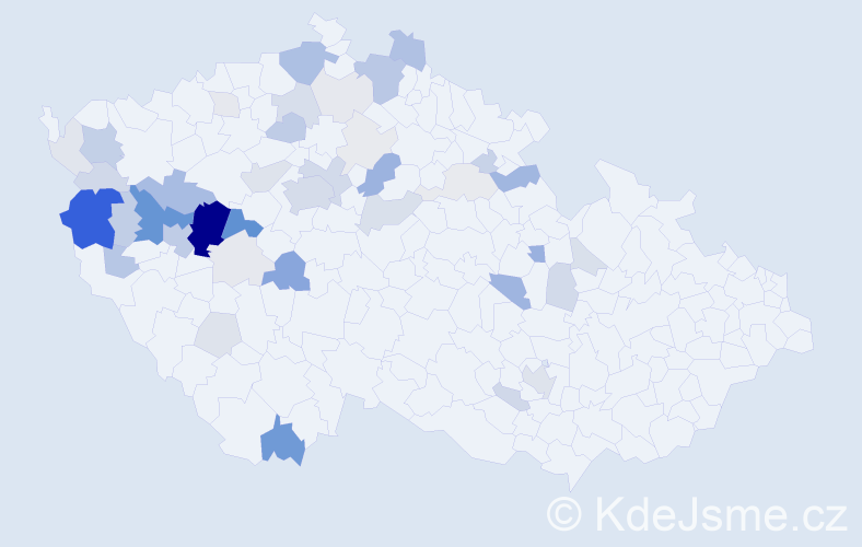 Příjmení: 'Kotva', počet výskytů 161 v celé ČR