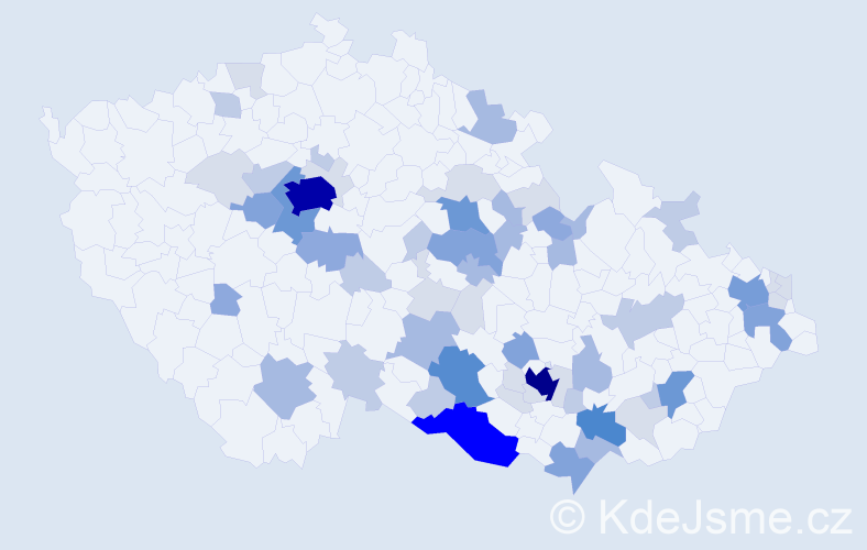 Příjmení: 'Severinová', počet výskytů 204 v celé ČR