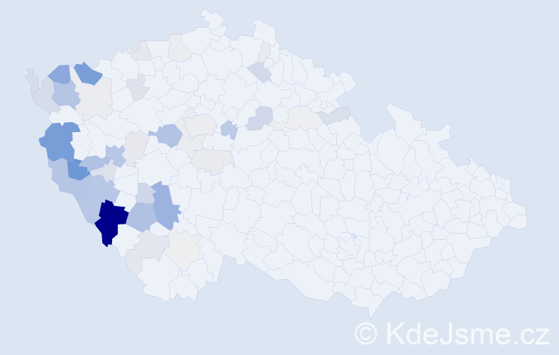 Příjmení: 'Rajtmajer', počet výskytů 144 v celé ČR