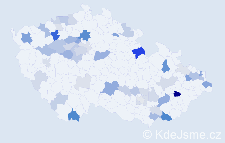 Příjmení: 'Majtán', počet výskytů 134 v celé ČR