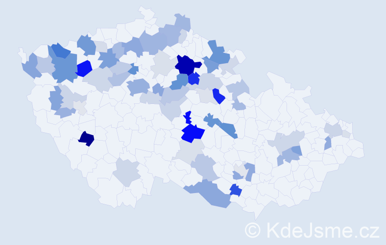 Příjmení: 'Dejlová', počet výskytů 170 v celé ČR