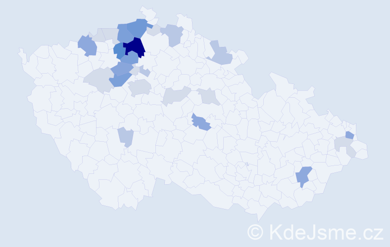 Příjmení: 'Fujerová', počet výskytů 80 v celé ČR
