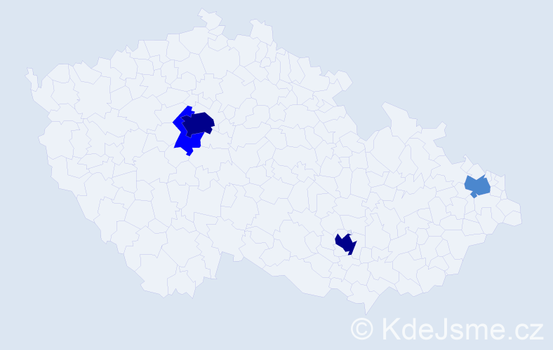 Příjmení: 'Kuo', počet výskytů 9 v celé ČR