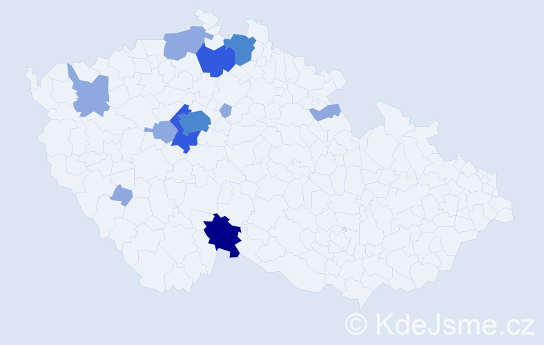 Příjmení: 'Wehle', počet výskytů 22 v celé ČR