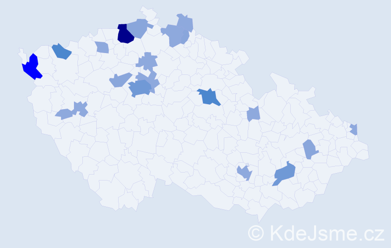 Příjmení: 'Červeňaková', počet výskytů 48 v celé ČR