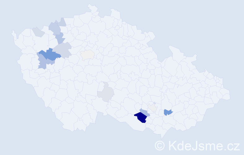 Příjmení: 'Preisingerová', počet výskytů 40 v celé ČR