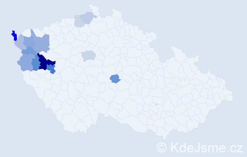Příjmení: 'Lomická', počet výskytů 36 v celé ČR