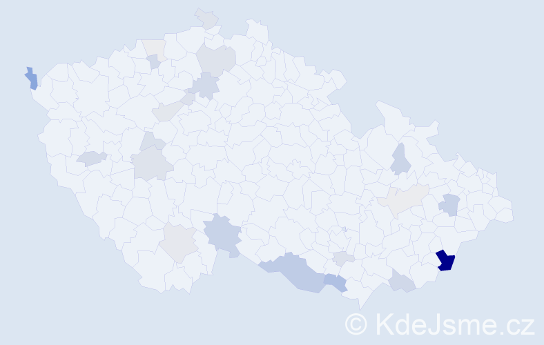 Příjmení: 'Kašša', počet výskytů 56 v celé ČR