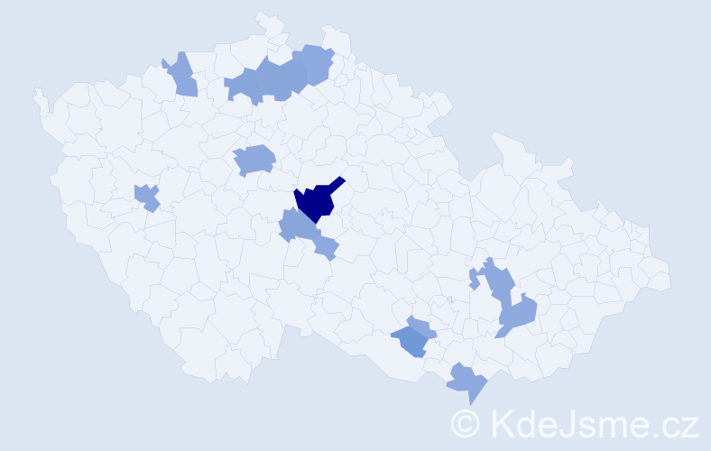 Příjmení: 'Kounická', počet výskytů 28 v celé ČR