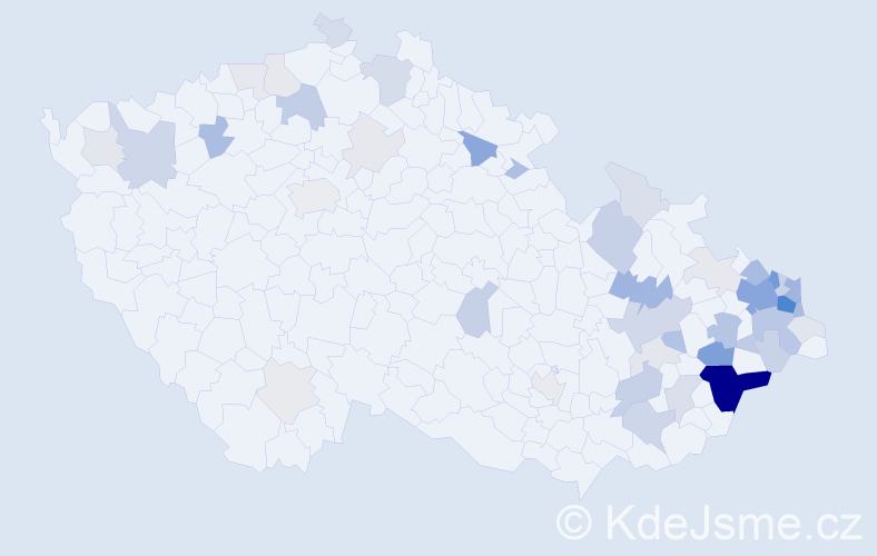 Příjmení: 'Šipulová', počet výskytů 166 v celé ČR
