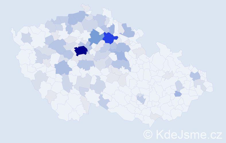 Příjmení: 'Bucková', počet výskytů 283 v celé ČR