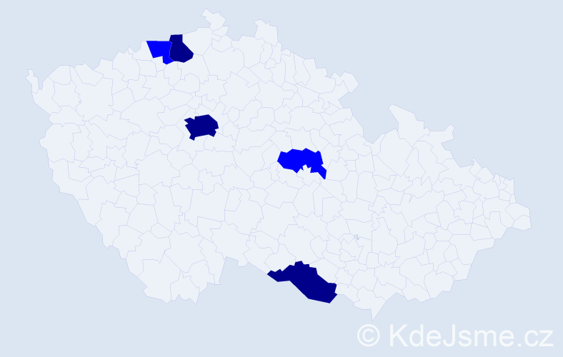 Příjmení: 'Miklátková', počet výskytů 8 v celé ČR