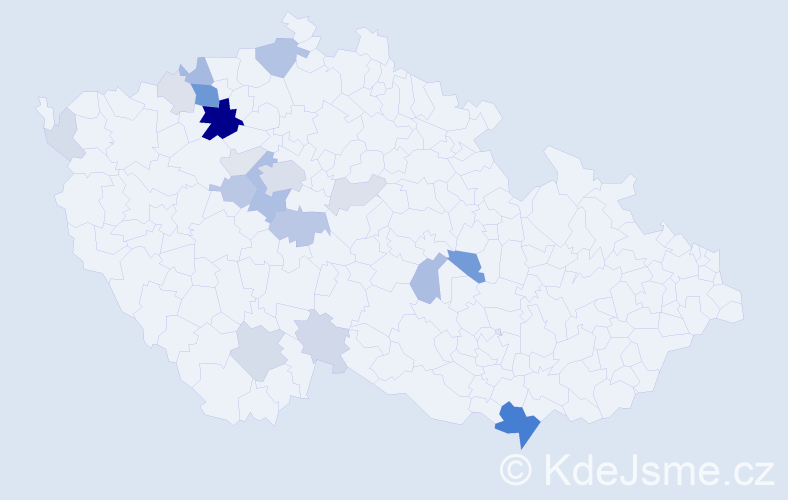 Příjmení: 'Sem', počet výskytů 66 v celé ČR