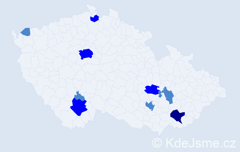 Příjmení: 'Seeháková', počet výskytů 15 v celé ČR