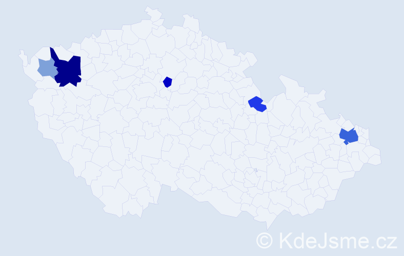 Příjmení: 'Čižnár', počet výskytů 13 v celé ČR