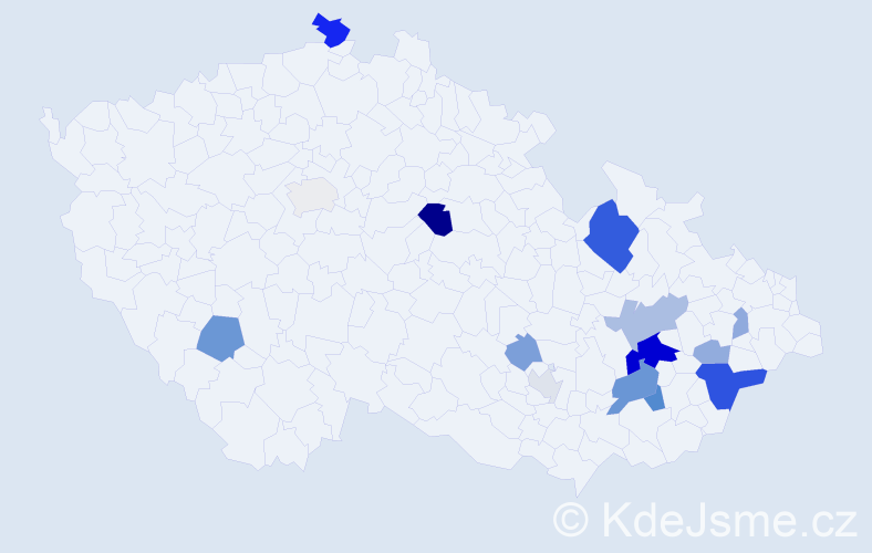 Příjmení: 'Calabová', počet výskytů 38 v celé ČR