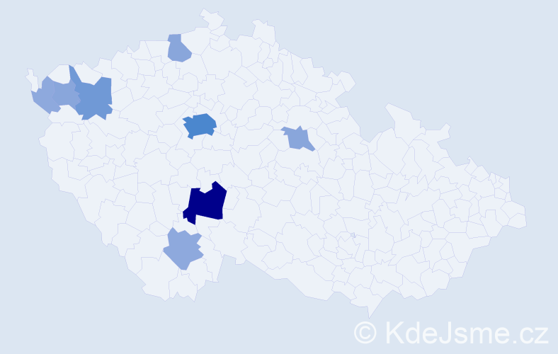 Příjmení: 'Trska', počet výskytů 24 v celé ČR