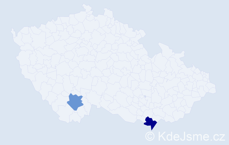 Příjmení: 'Čavara', počet výskytů 5 v celé ČR