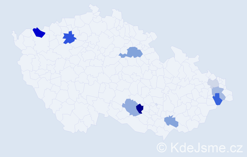 Příjmení: 'Strausová', počet výskytů 12 v celé ČR