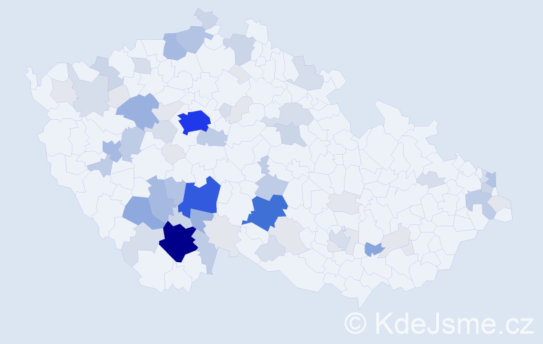 Příjmení: 'Honsa', počet výskytů 262 v celé ČR