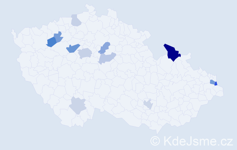Příjmení: 'Alföldi', počet výskytů 29 v celé ČR