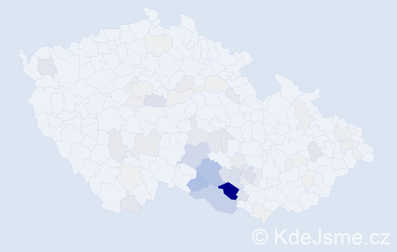 Příjmení: 'Lapešová', počet výskytů 161 v celé ČR