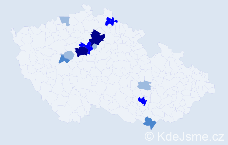 Příjmení: 'Ciprianová', počet výskytů 28 v celé ČR