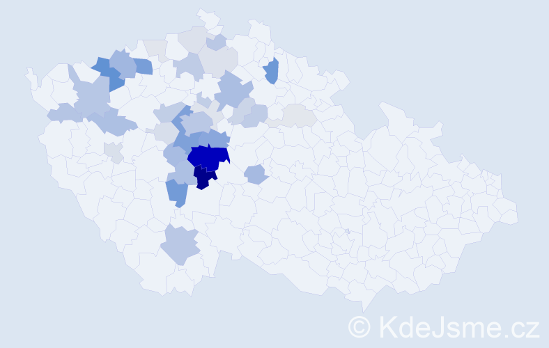Příjmení: 'Hubínek', počet výskytů 113 v celé ČR