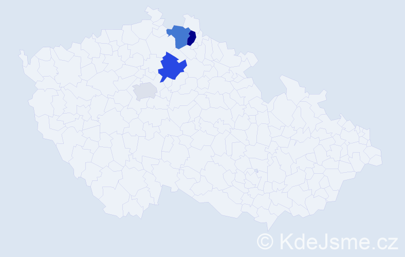Příjmení: 'Oumrt', počet výskytů 7 v celé ČR