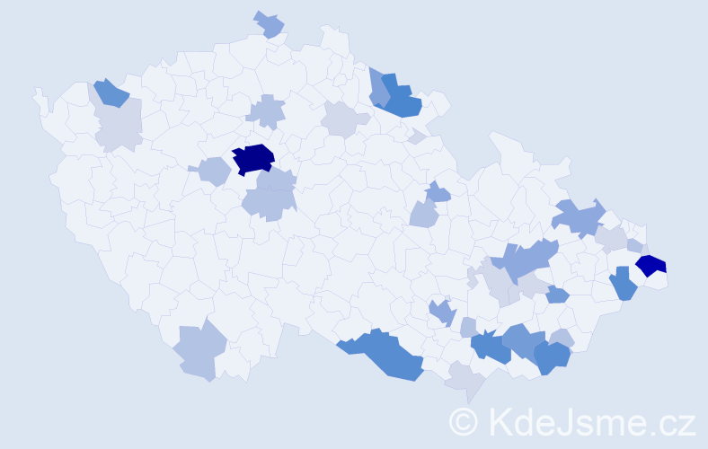 Příjmení: 'Goldmann', počet výskytů 131 v celé ČR