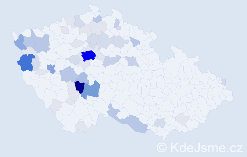 Příjmení: 'Kortanová', počet výskytů 186 v celé ČR