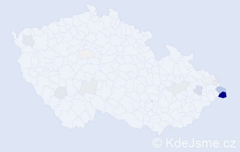 Příjmení: 'Bazgierová', počet výskytů 72 v celé ČR