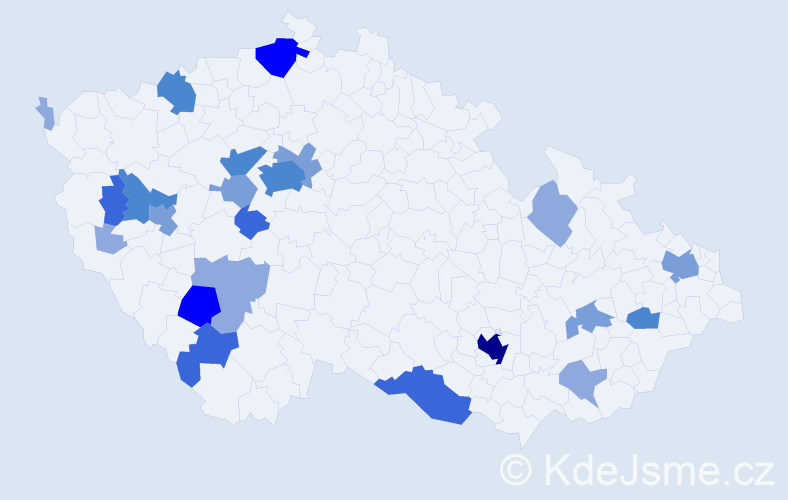 Příjmení: 'Neuberger', počet výskytů 66 v celé ČR