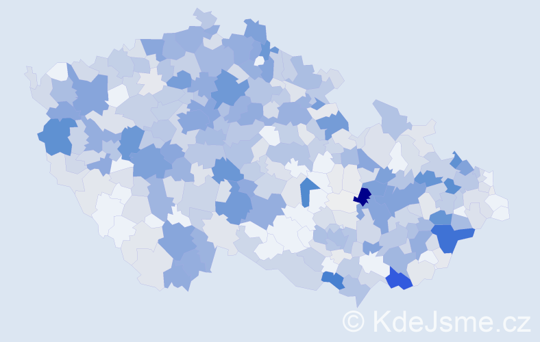 Příjmení: 'Zajíček', počet výskytů 2533 v celé ČR