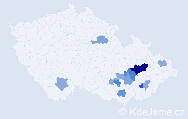 Příjmení: 'Klementa', počet výskytů 34 v celé ČR