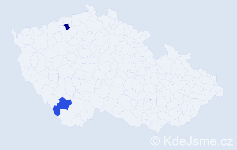 Příjmení: 'Moflar', počet výskytů 2 v celé ČR