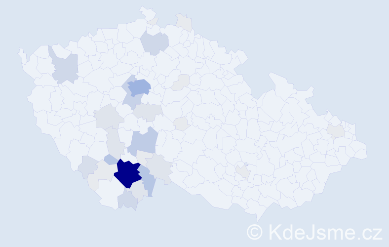Příjmení: 'Chrt', počet výskytů 128 v celé ČR