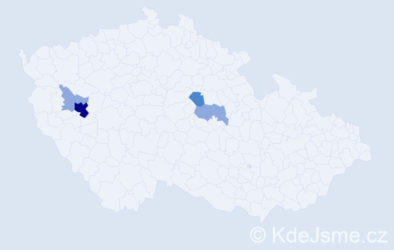Příjmení: 'Abrešková', počet výskytů 9 v celé ČR