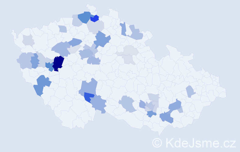 Příjmení: 'Kreidlová', počet výskytů 119 v celé ČR